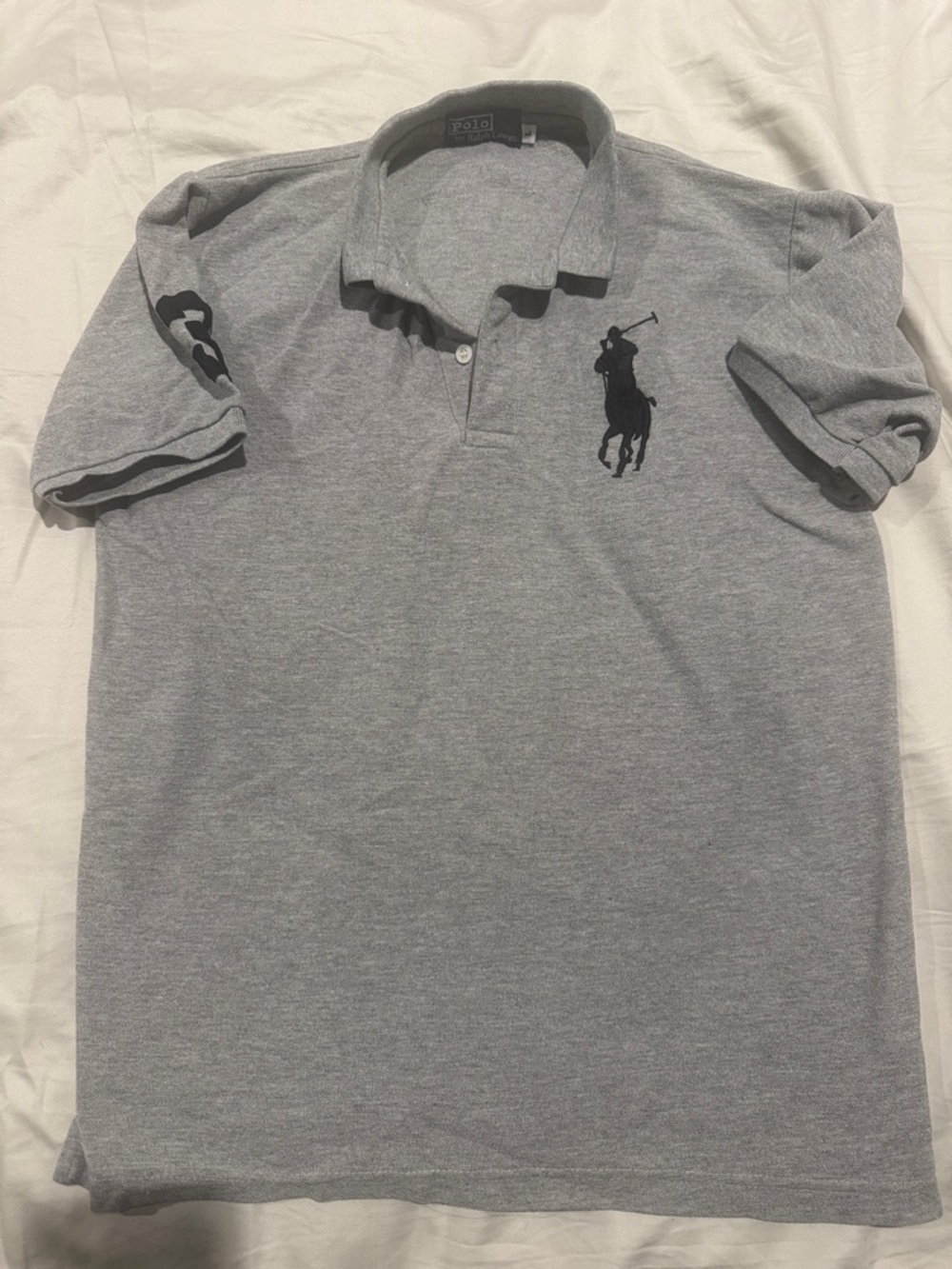 Polo by Ralph Lauren Gray Polo with Black Pony Embroidery